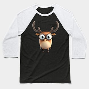 Deer Cute Adorable Humorous Illustration Baseball T-Shirt